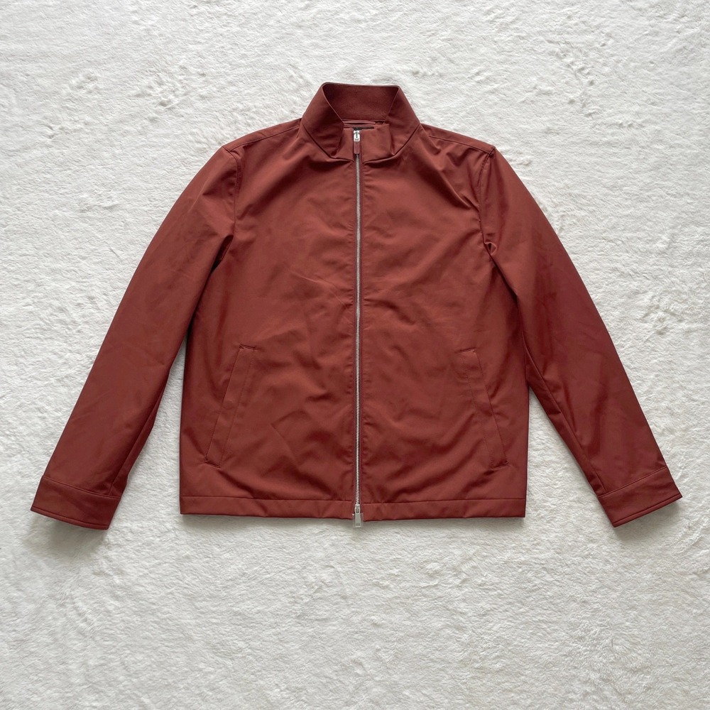 Zegna Motorin 100cc Stand Collar Jacket Rust Red Orange Size 52 IT / Large